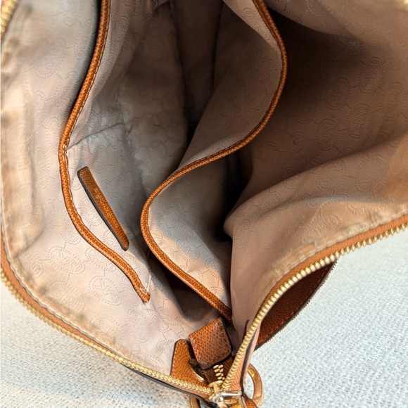 Michael Kors Signature PVC Leather Satchel Bag Brown MK Logo Shoulder Crossbody - Picture 11 of 11